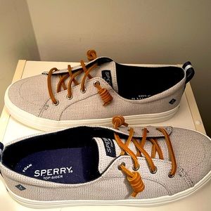 *SPERRY* Womens Crest Vibe Gray Micro Gingham Sz 8